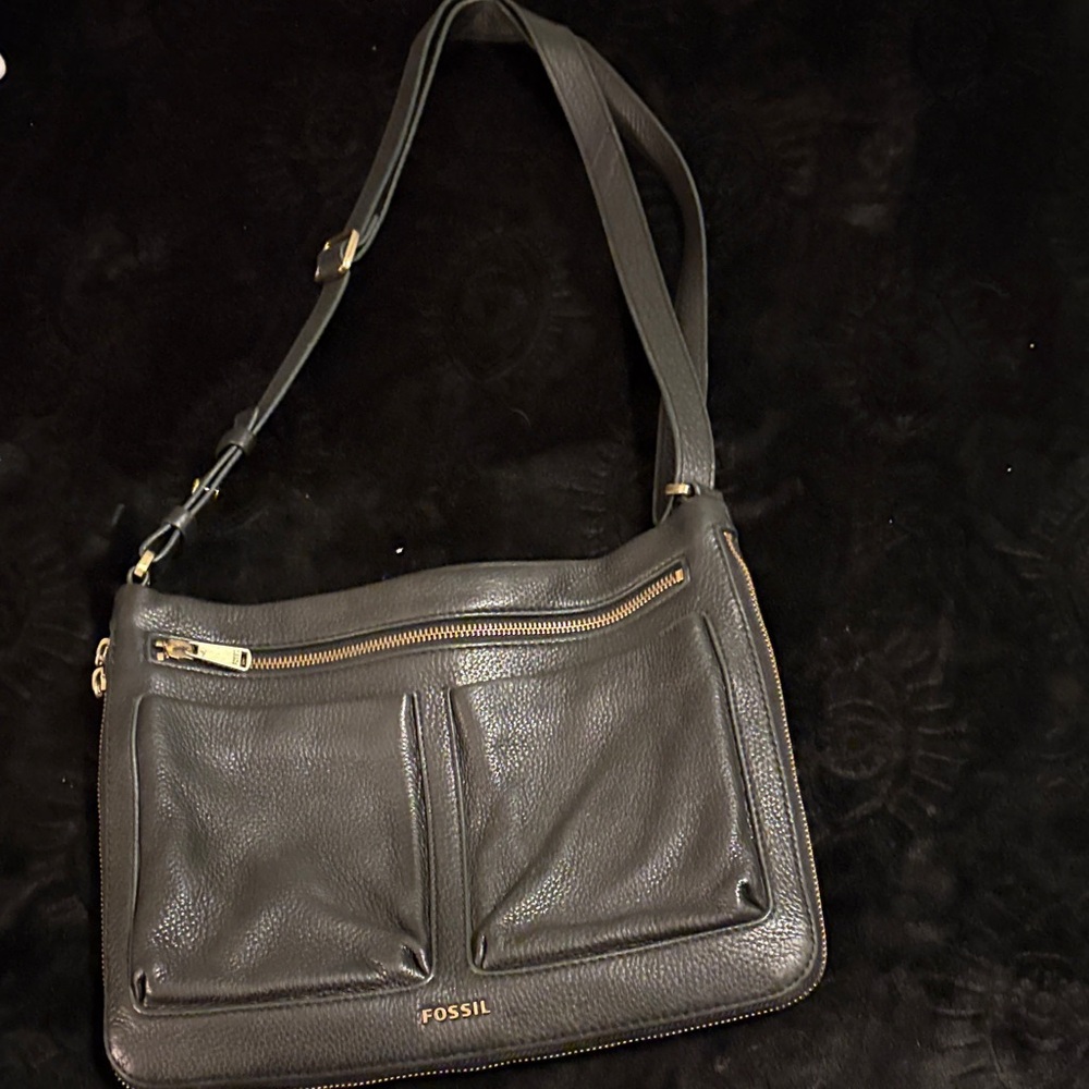 Fossil Dark Brown Leather Shoulder Bag